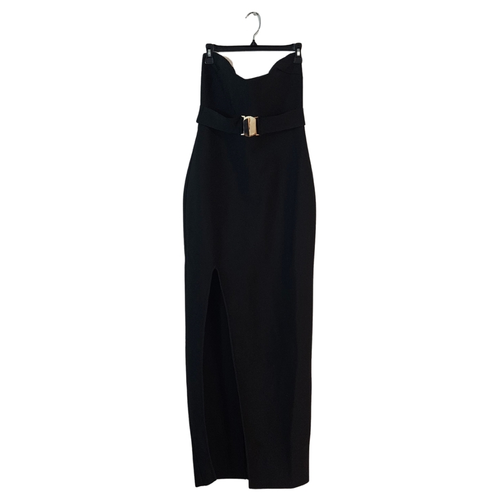 Fashion Nova Black Maxi Dress with Belt